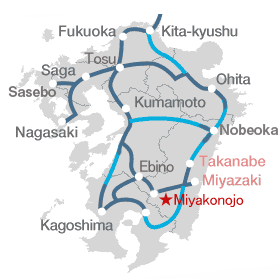 Bản đồ cơ sở Miyakonojo