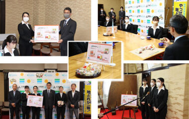 管理栄養学科の学生3名が知事を表敬訪問　- Karada Good Miyazaki –