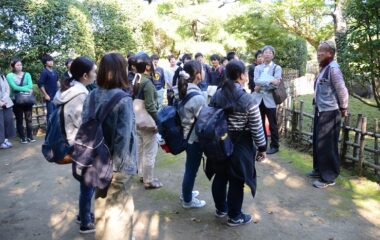 造園系実習で宮崎の日本庭園「日向景修園」を見学