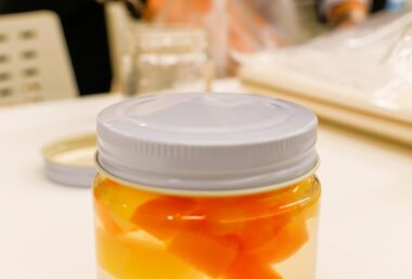 試作した炭酸食品(フルーツゼリー)